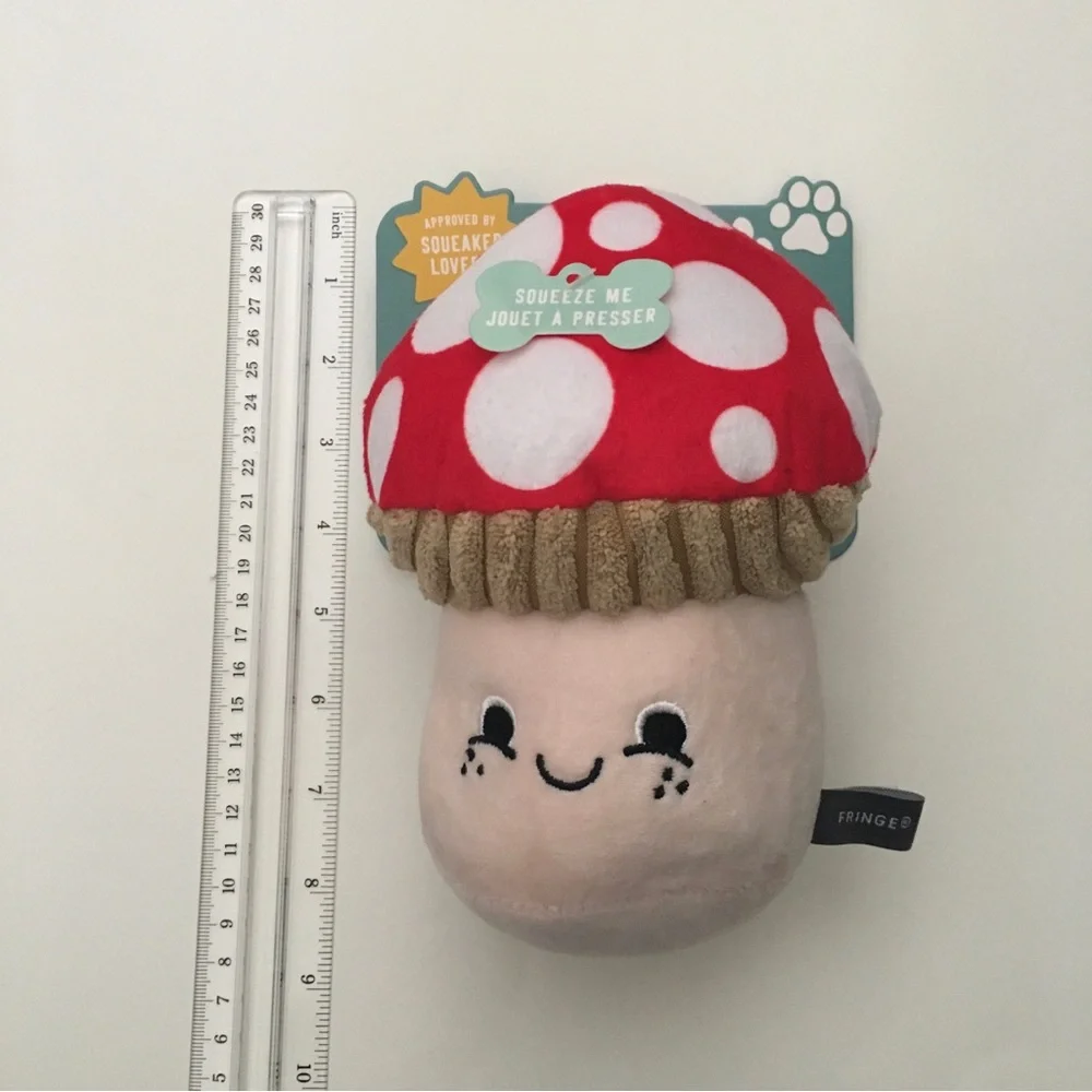 Dog Toy Mushroom with Squeaker Soft Interactive Entertainment Fun NEW